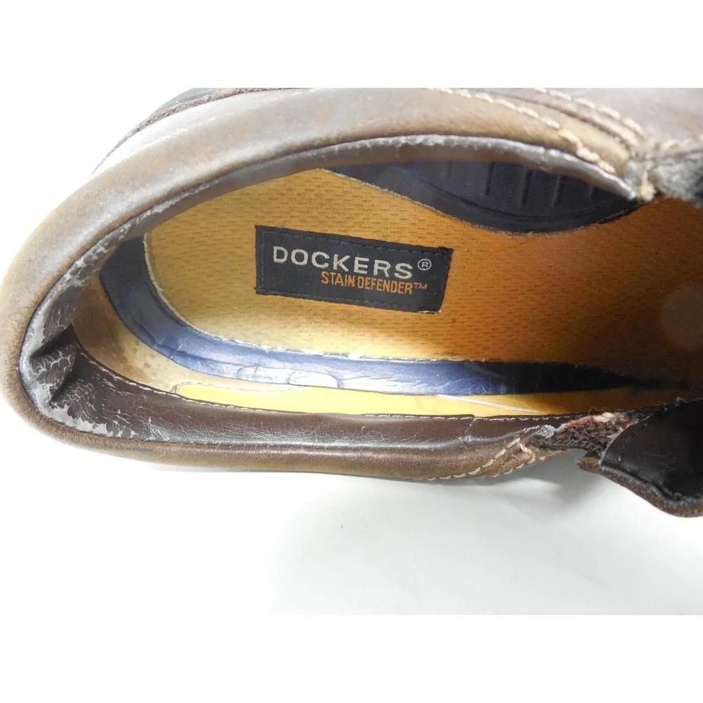Dockers Stain Defender Men's 9.5 M‎ Brown Leather Loafer/Slip on Shoes
